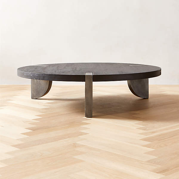 Zepa Round Black Wood Coffee Table, Cb2 Coffee Table Round Wood