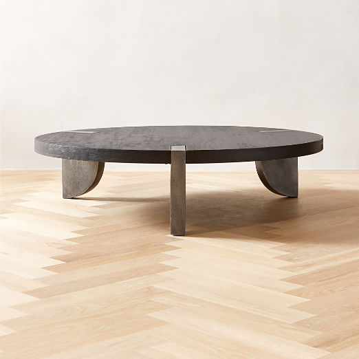 Zepa 48" Round Black Wood Coffee Table