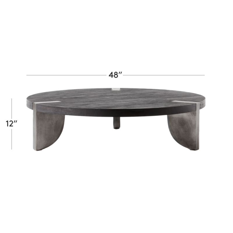 View Zepa Round Black Wood Coffee Table - image 3 of 6