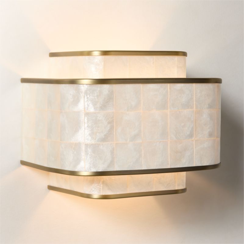 Viewing product image Ziggurat Capiz Wall Sconce - image 1 of 3