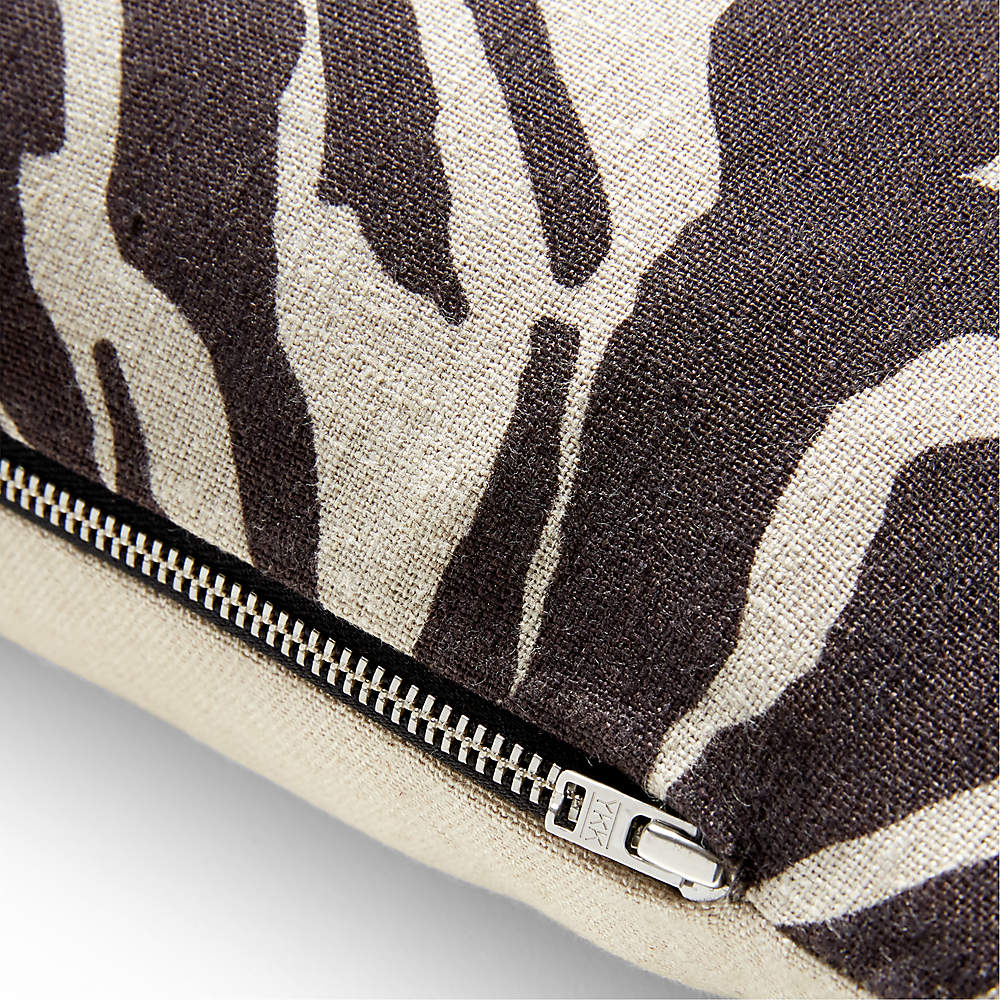 Thro by Marlo Umber Izzy Zebra Print Tassels Throw Pillow - Bed
