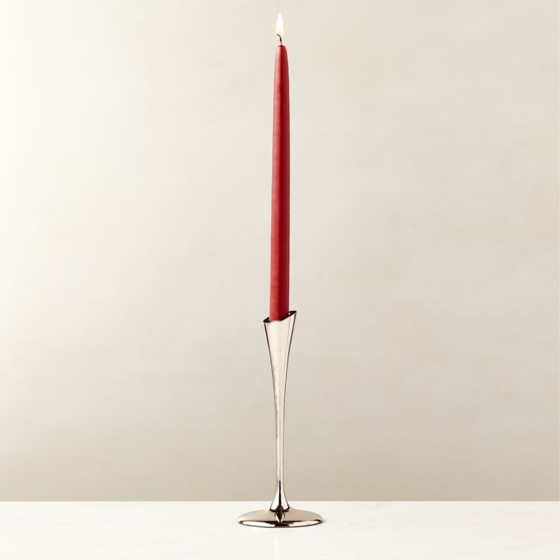 View Zillon Nickel-Plated Brass Taper Candle Holder Large details