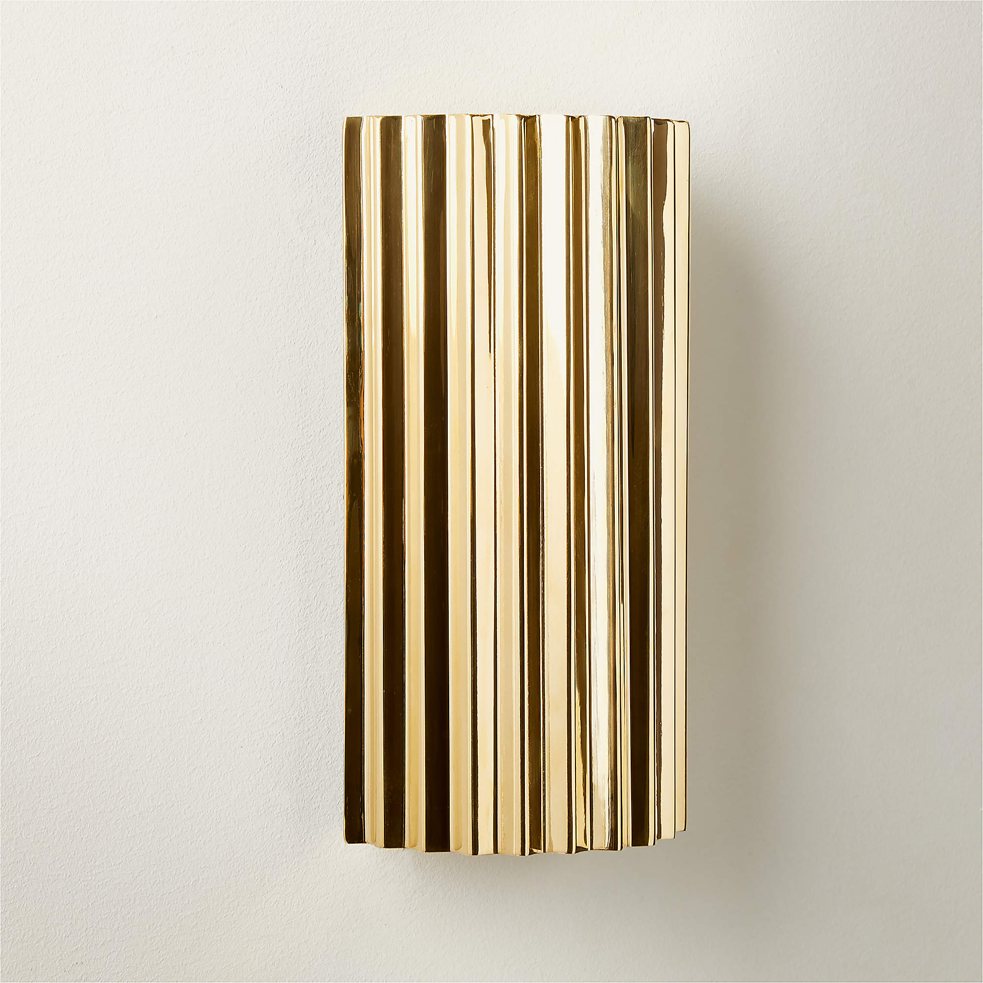 Zinnia Modern Polished Brass Wall Sconce + Reviews CB2