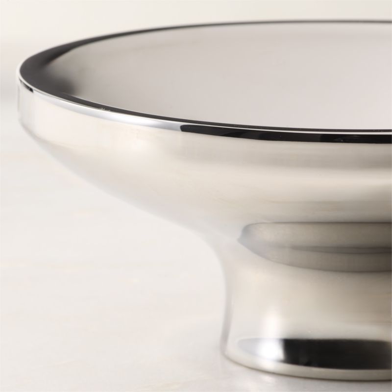 Zinnia Stainless Steel Pedestal Serving Bowls Set of 2 - image 1 of 4