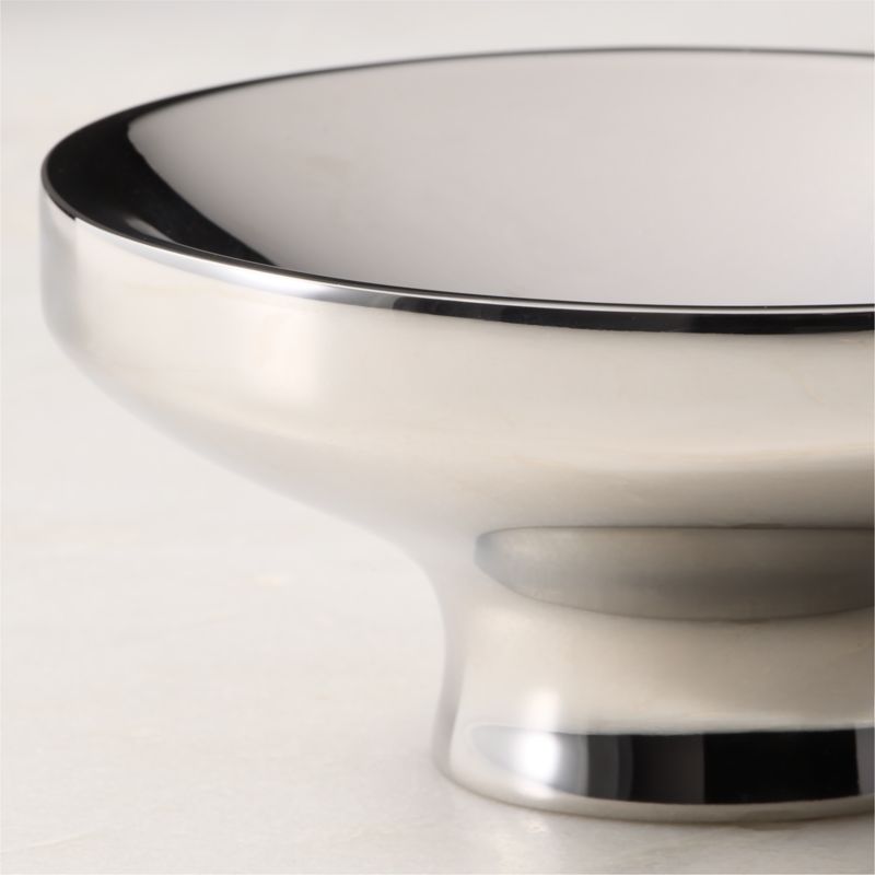 Zinnia Stainless Steel Pedestal Serving Bowl Small - image 1 of 4