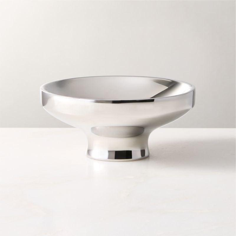 Zinnia Stainless Steel Pedestal Serving Bowl Small - image 2 of 4