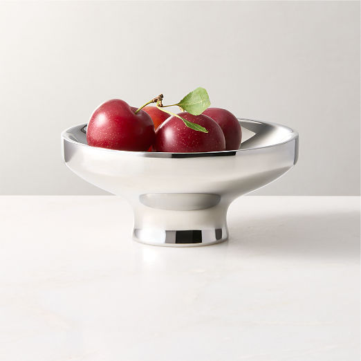 Zinnia Stainless Steel Pedestal Serving Bowl Small