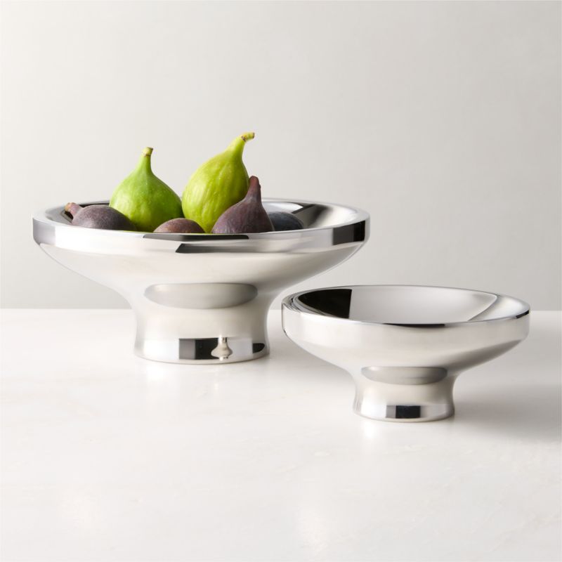 Zinnia Stainless Steel Pedestal Serving Bowl Small - image 3 of 4