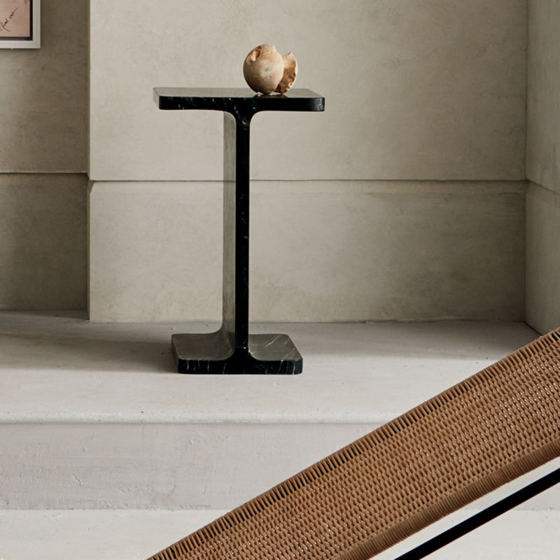 I Beam Black Marble Side Table - image 2 of 10