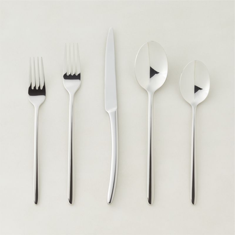 View 20-Piece Zoey Shiny Silver Flatware details