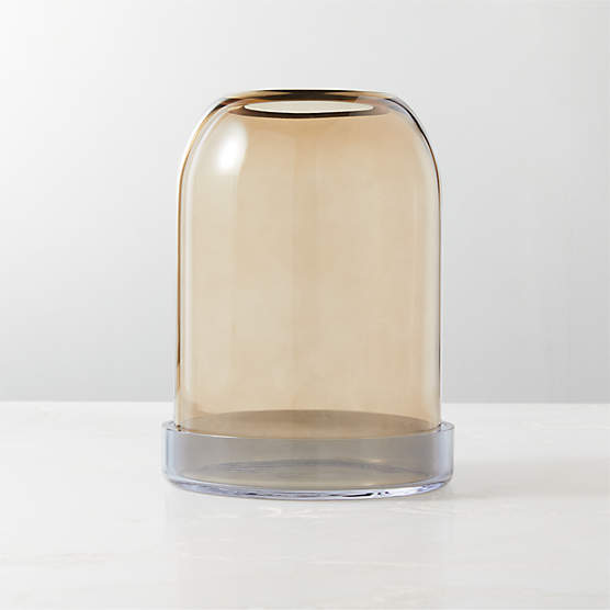 Zumel Round TwoTone Glass Hurricane Candle Holders Set of 2 CB2