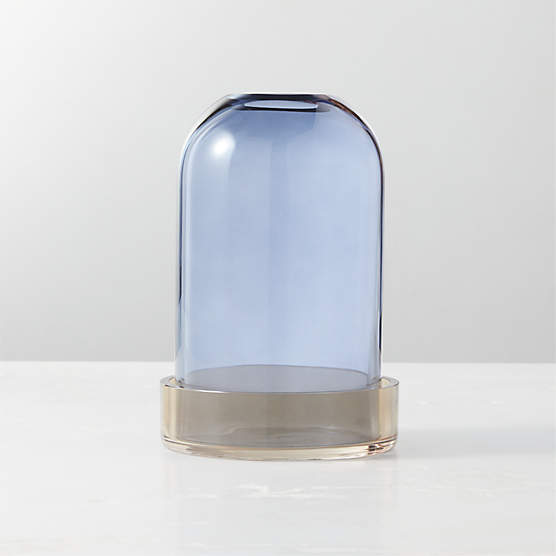 Ezra Blue Glass Votive Candle Holder + Reviews CB2 Canada