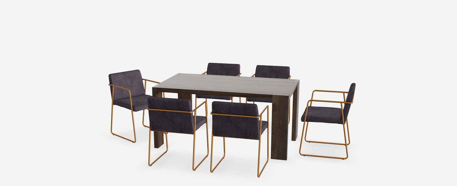 Blox Table with Rouka Dining Armchairs