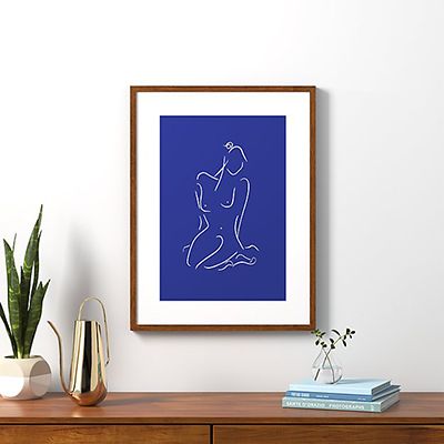 CB2 Blue Figure Art by Kate Worum