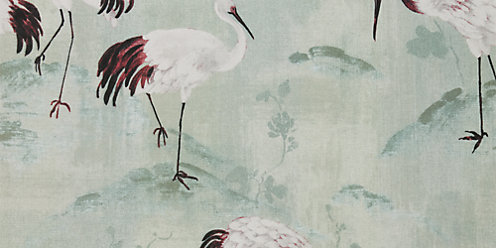 Zoom Crane Fabric in Blue