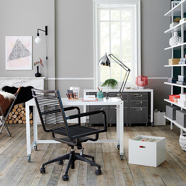 Go Cart White Rolling Desk