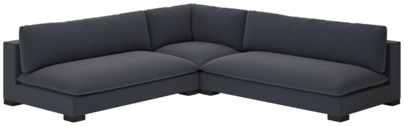 Deseo 3-Piece Modular Charcoal Grey Performance Velvet Sectional Sofa