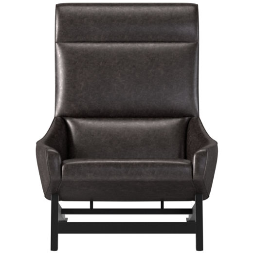 Grosseto Leather Lounge Chair Bello Black by Gianfranco Frattini