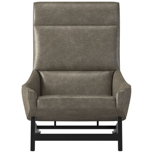 Grosseto Leather Lounge Chair Bello Grey by Gianfranco Frattini