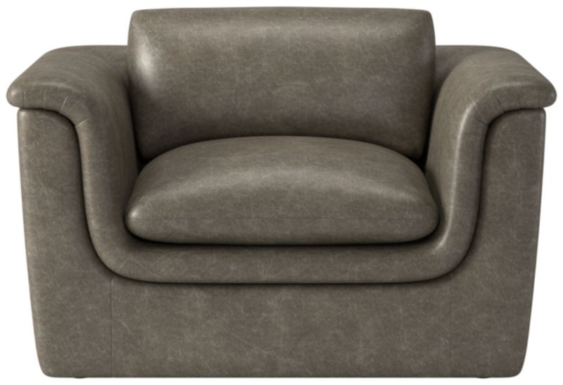 Mardones Leather Lounge Chair Bello Grey - image 0 of 8