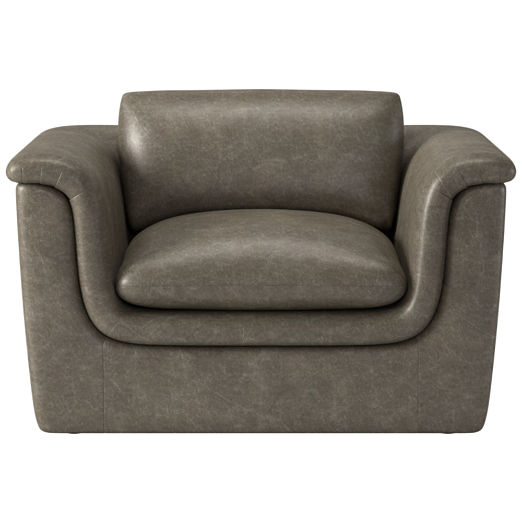 Mardones Leather Lounge Chair Bello Grey