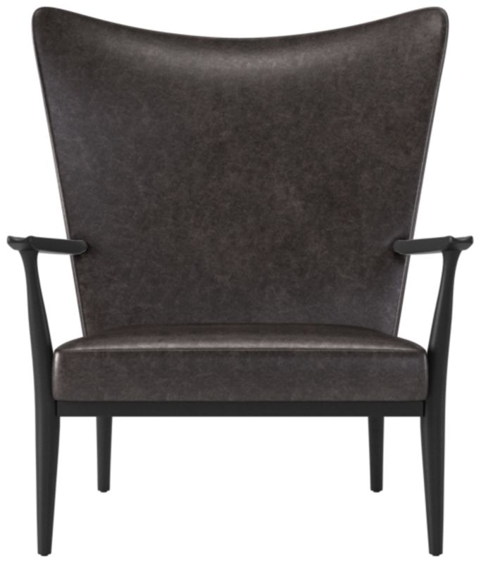 Pull-Up Bello Black Leather Lounge Chair by Paul McCobb - image 0 of 8