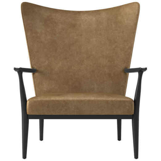 Pull-Up Bello Saddle Leather Lounge Chair Bello by Paul McCobb