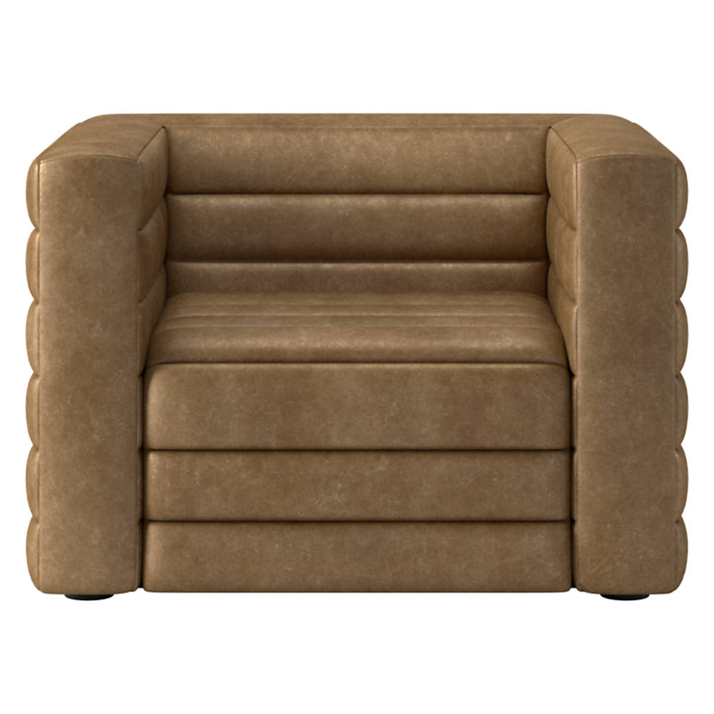 Cb2 leather hot sale chair