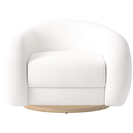 Laszlo Swivel Chair Curious Linen by Ross Cassidy