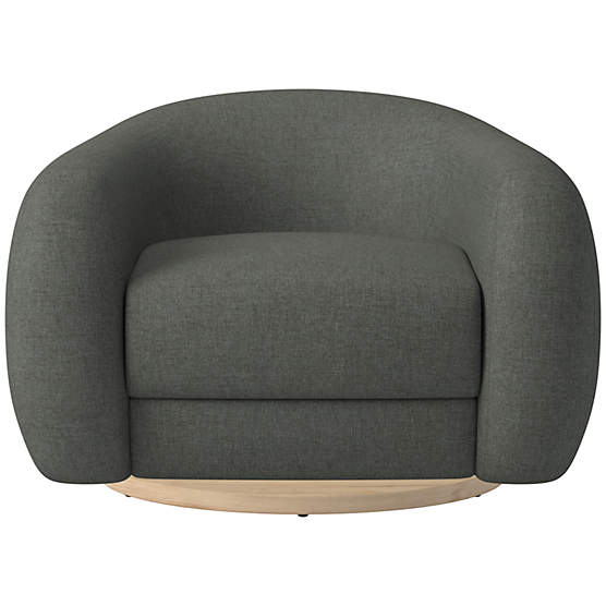 Laszlo Swivel Chair Taylor Charcoal by Ross Cassidy