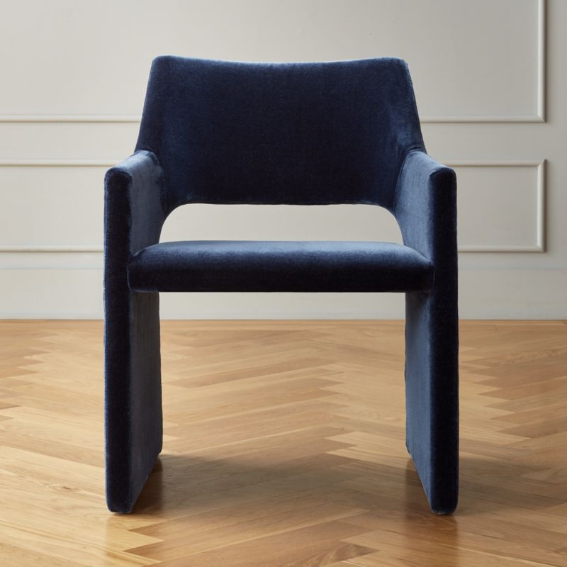 Cb2 velvet online dining chair