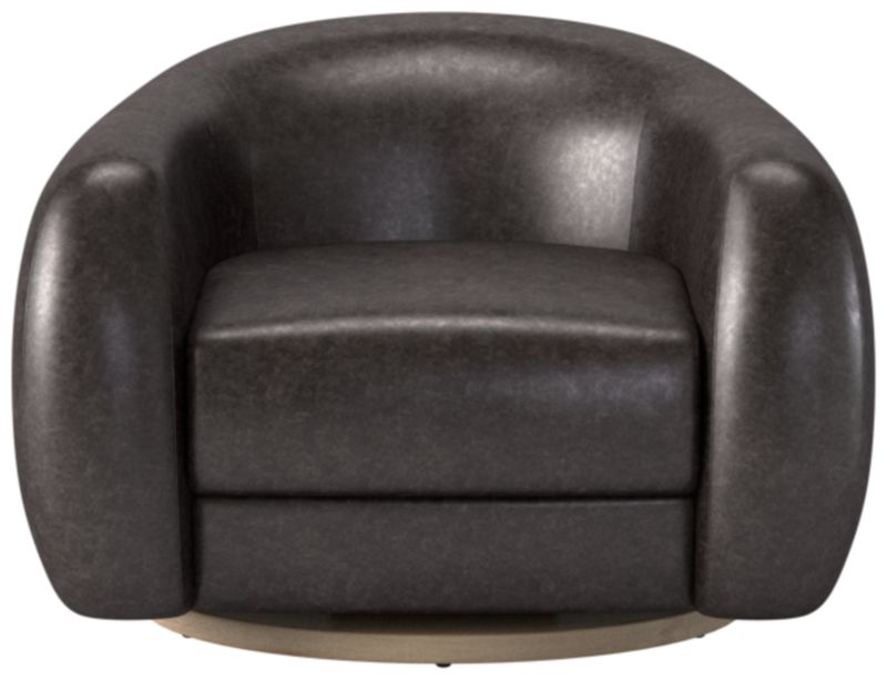 Laszlo Leather Swivel Chair Bello Black by Ross Cassidy - image 0 of 3