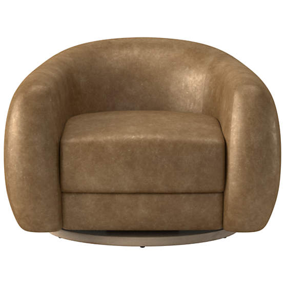 Laszlo Leather Swivel Chair Bello Saddle by Ross Cassidy