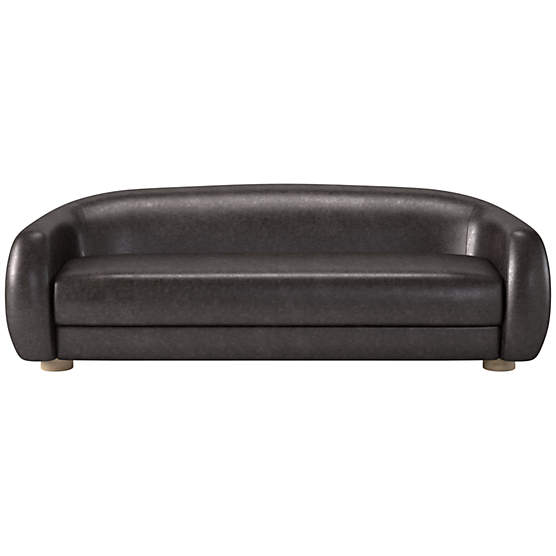 Laszlo Leather Apartment Sofa Bello Black by Ross Cassidy