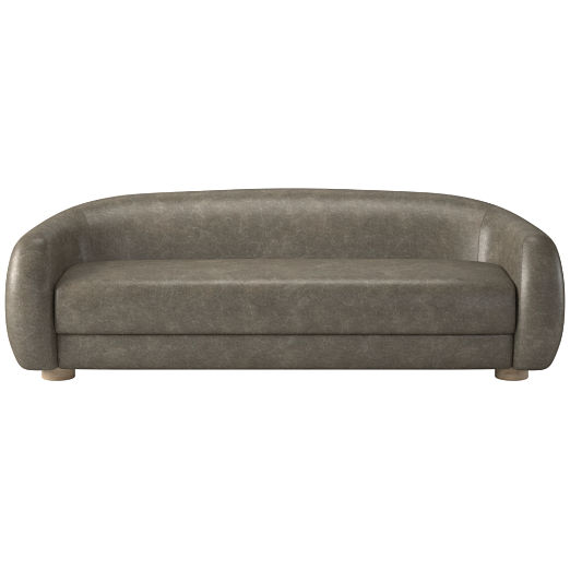 Laszlo Leather Apartment Sofa Bello Grey by Ross Cassidy