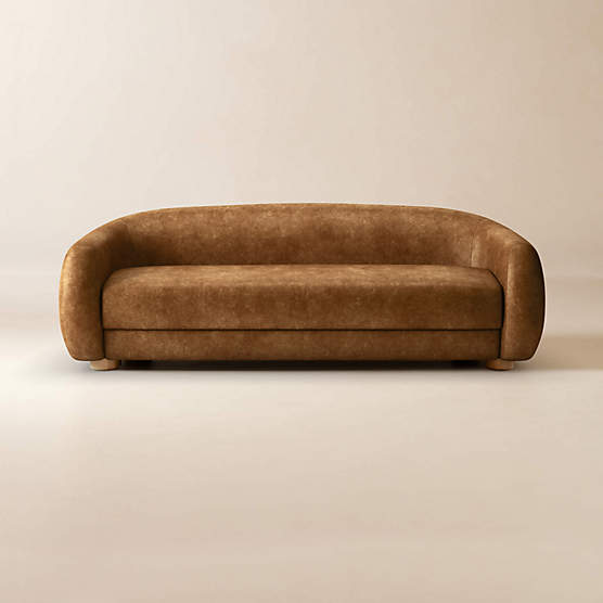 Laszlo 80" Leather Apartment Sofa Bello Saddle