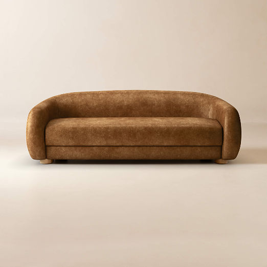 Laszlo 80" Leather Apartment Sofa Bello Saddle