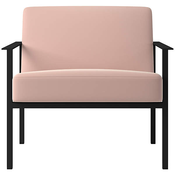 Cue Chair with Black Frame Dale Blush CB2