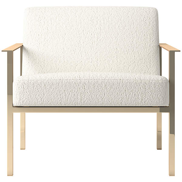 Cue Chair with Metallic Frame Wooly Sand CB2
