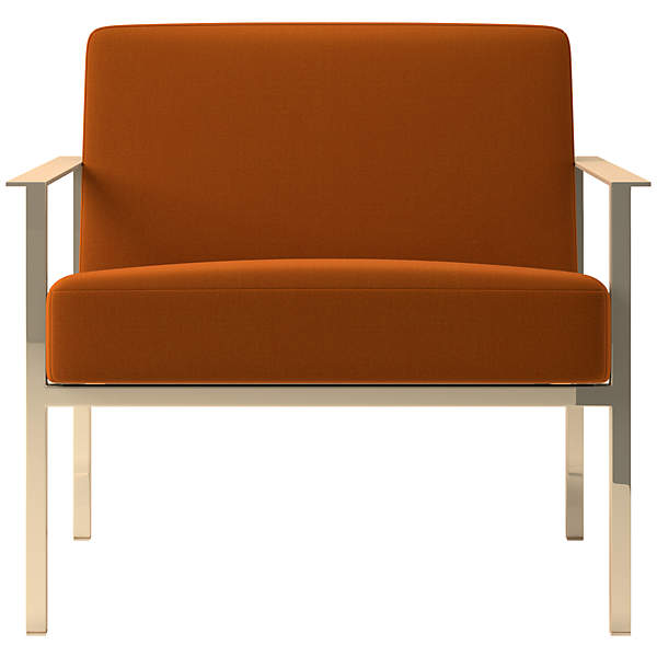 Cue Chair with Metallic Frame Luca Russet CB2