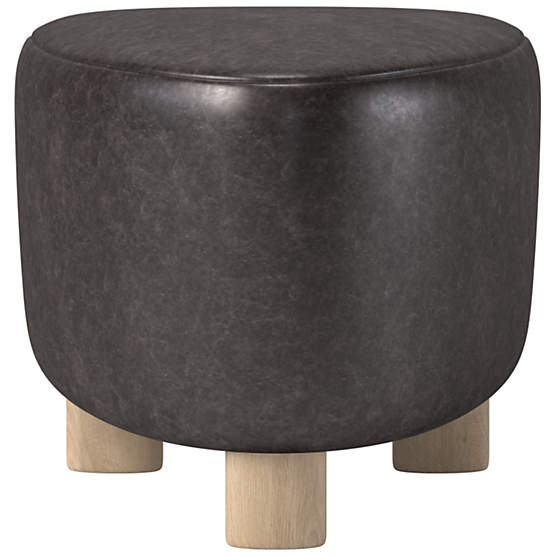 Bozzi Leather Ottoman Bello Black by Ross Cassidy