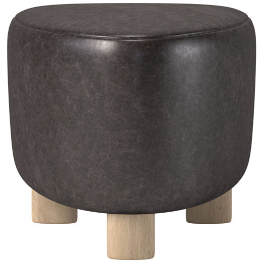 Bozzi Leather Ottoman Bello Black by Ross Cassidy