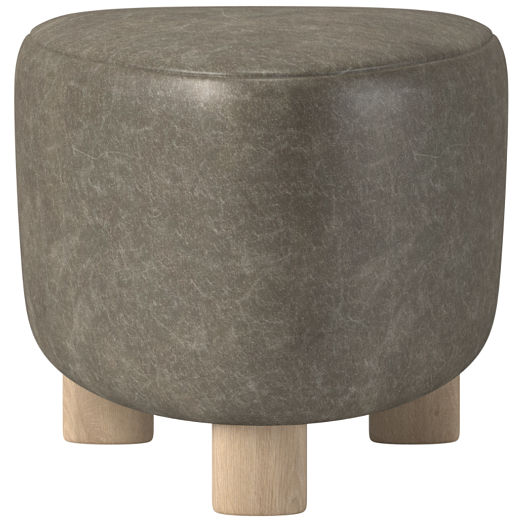 Bozzi Leather Ottoman Bello Grey by Ross Cassidy