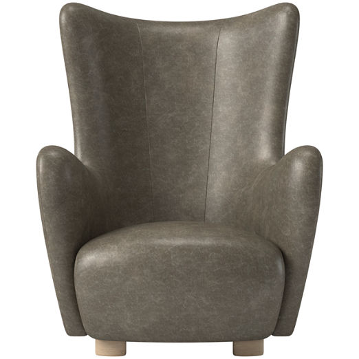 Bozzi Leather Chair Bello Grey by Ross Cassidy