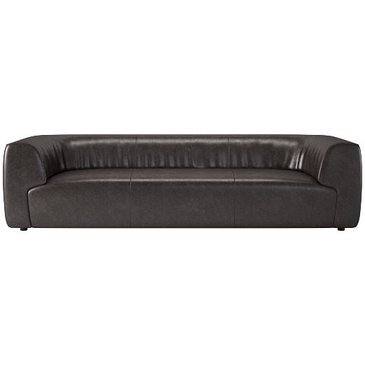 Rodez 105" Leather Sofa Bello Black