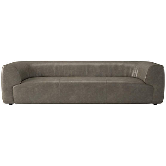 Rodez 105" Leather Sofa Bello Grey