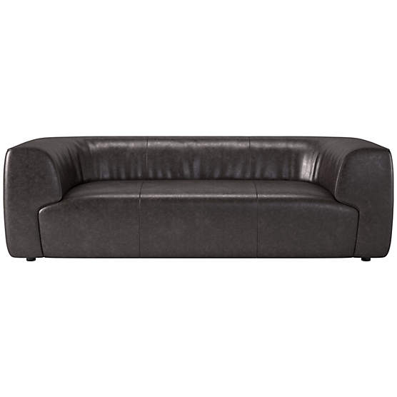 Rodez 88" Leather Apartment Sofa Bello Black