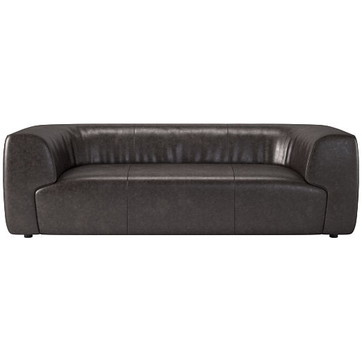 Rodez 88" Leather Apartment Sofa Bello Black