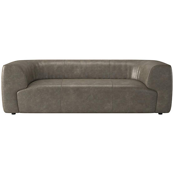 Rodez 88" Leather Apartment Sofa Bello Grey