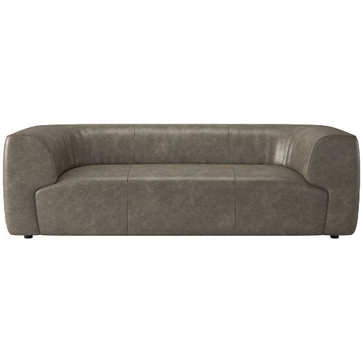 Rodez 88" Leather Apartment Sofa Bello Grey